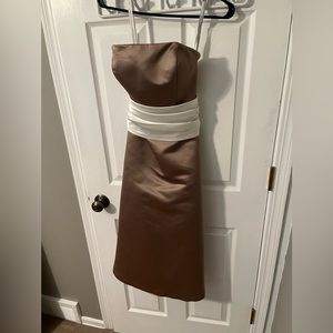 Caramel and Creme strapless gown
